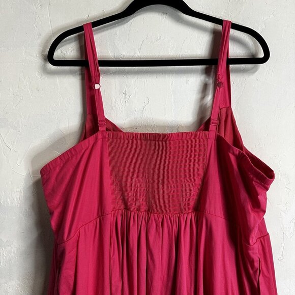 Torrid Midi Poplin Sweetheart Shirred Dress Barbiecore Pink Womens 3 - Picture 8 of 12